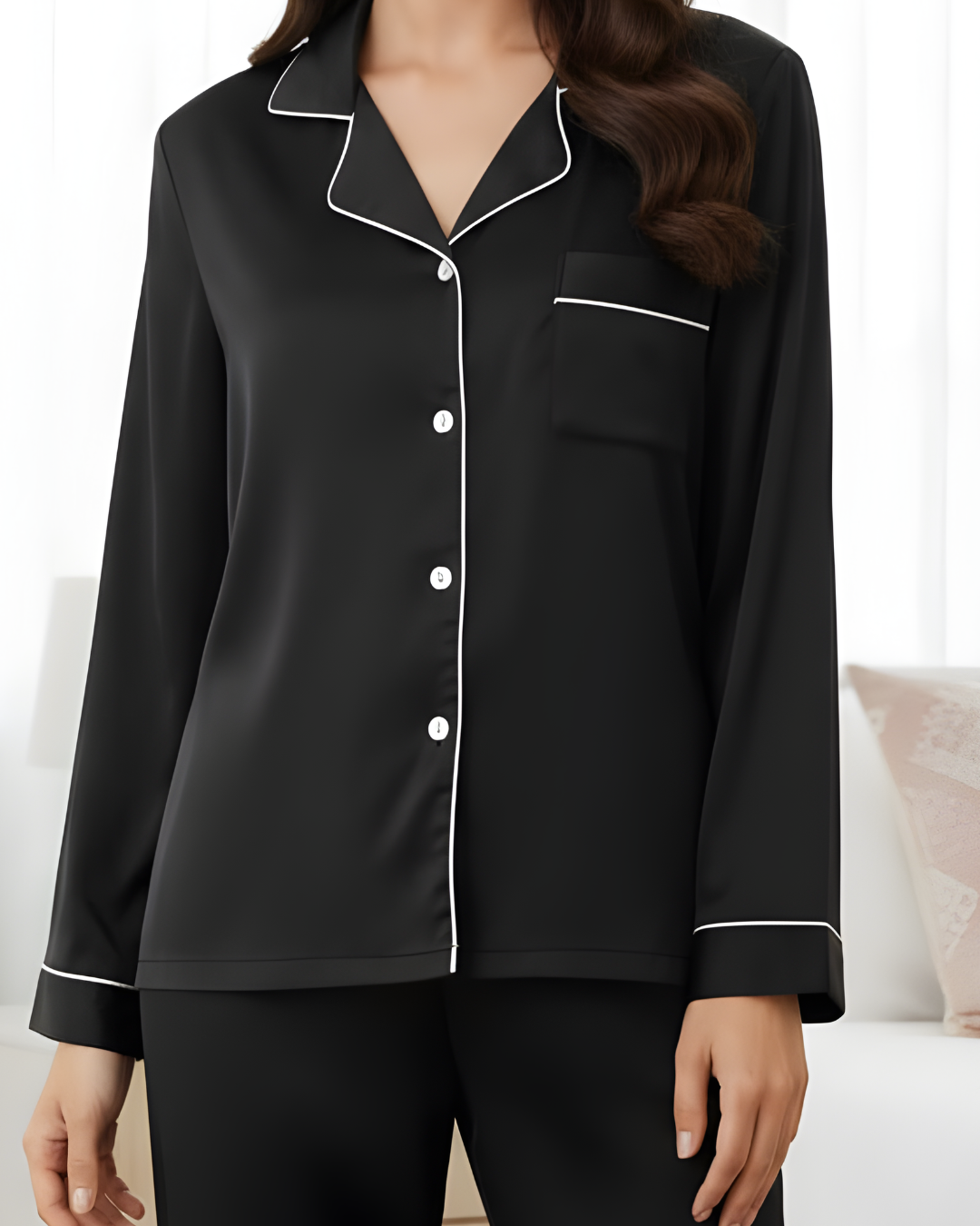 Midnight Luxe Satin Pajama Set